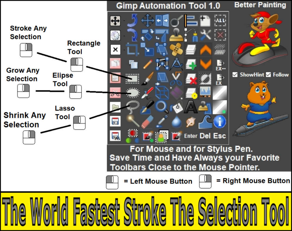 gimp toolbars for mouse device