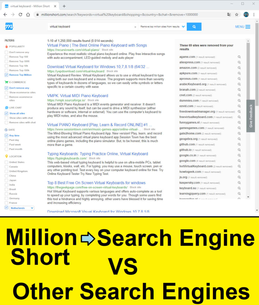 alternative for millionshort